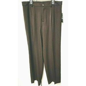 Rafaella Gabardine Brown Curvy Fit Wide Leg Dress Pant Trouser Womens Sz 10 NEW